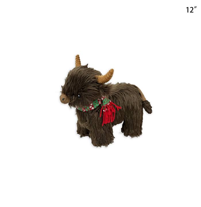 Hondenknuffel Kerst Schotse Hooglander Bruin 30 cm