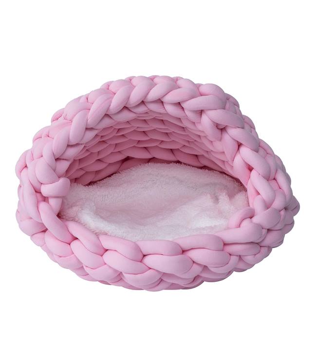 Quapas! Kattenmand geweven iglo roze